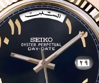 Seiko date goud Arabisch