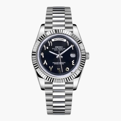 Seiko date zwart Arabisch