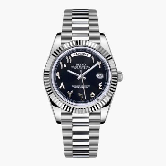 Seiko date zwart Arabisch