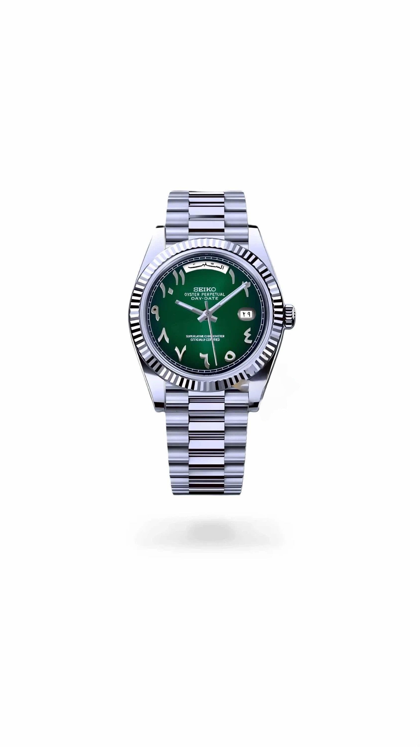 Seiko date groen Arabisch