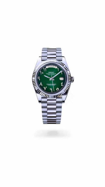 Seiko date groen Arabisch