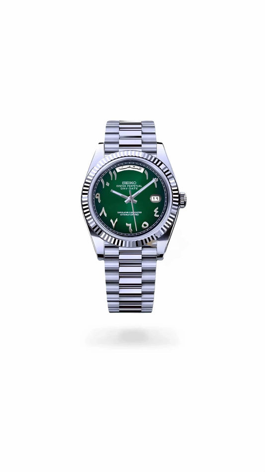 Seiko date groen Arabisch