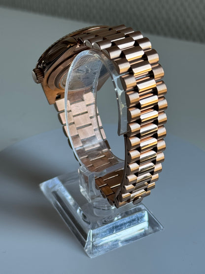 Seiko date mint groen rosé goud